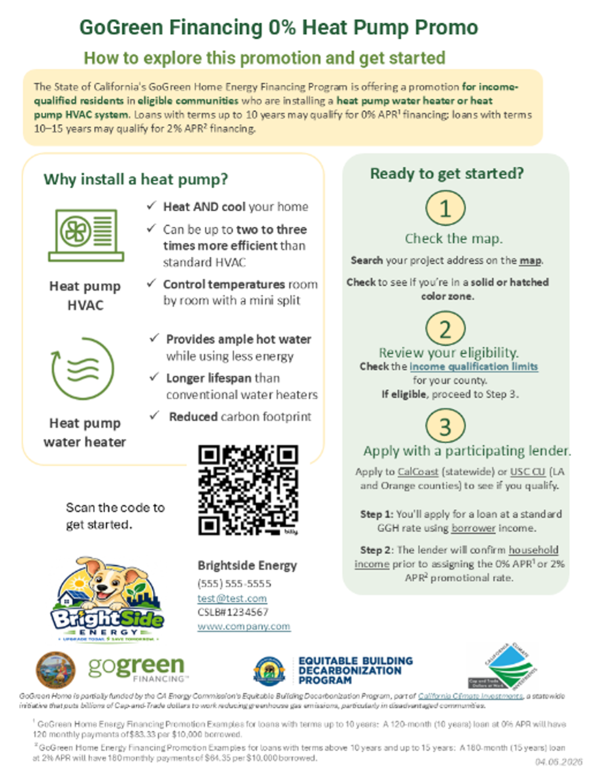 GoGreen Home co-branded flyer example